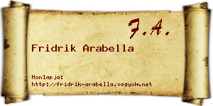 Fridrik Arabella névjegykártya